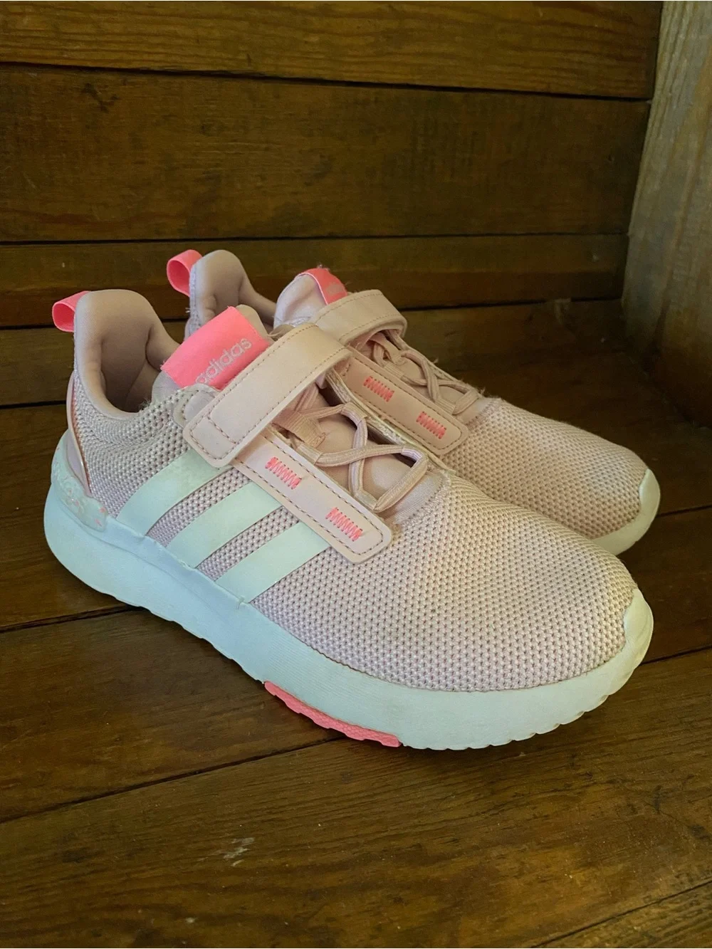 Kids pink adidas shoes